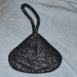 Elegant Black Rhinestone Evening Bag